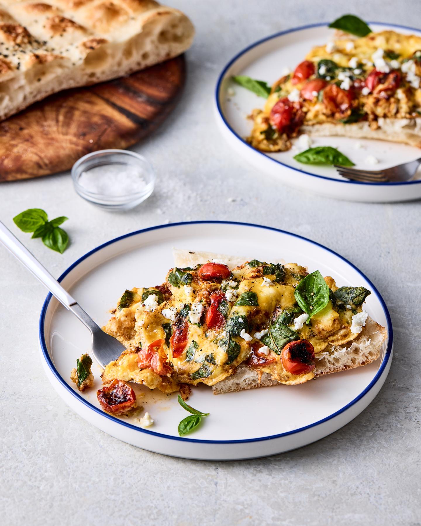Cherry Tomato, Goat's Cheese and Basil Eggs