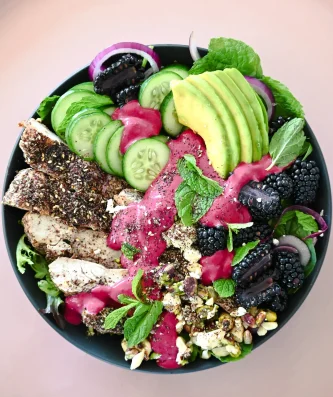 Zaatar Chicken and Blackberry Salad