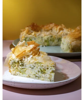 Broccoli Rice Filo Pie