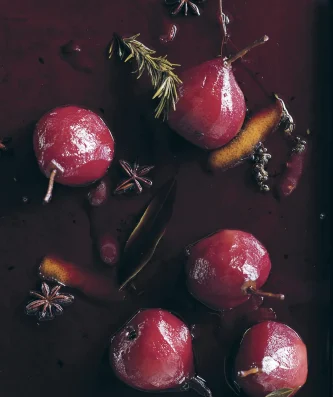 Pears Poached in Red Wine