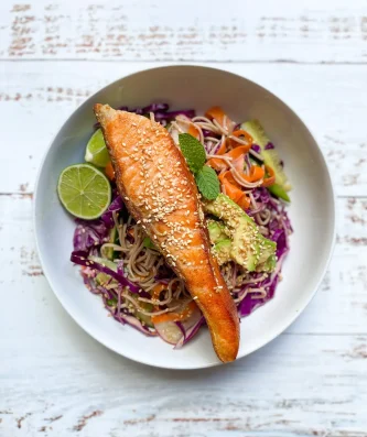 Salmon Soba Noodle Salad