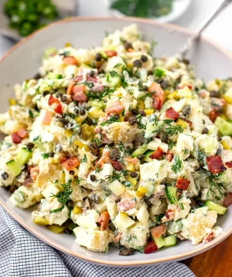 Potato Salad With Bacon, Apple & Capers