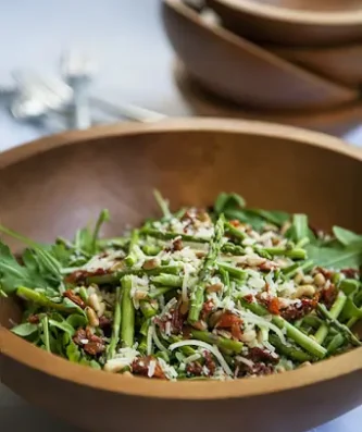 Warm Arugula Salad with Roasted Asparagus