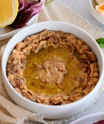 Garlic-Lemon Beans with Eggs (Ful Mudammas)