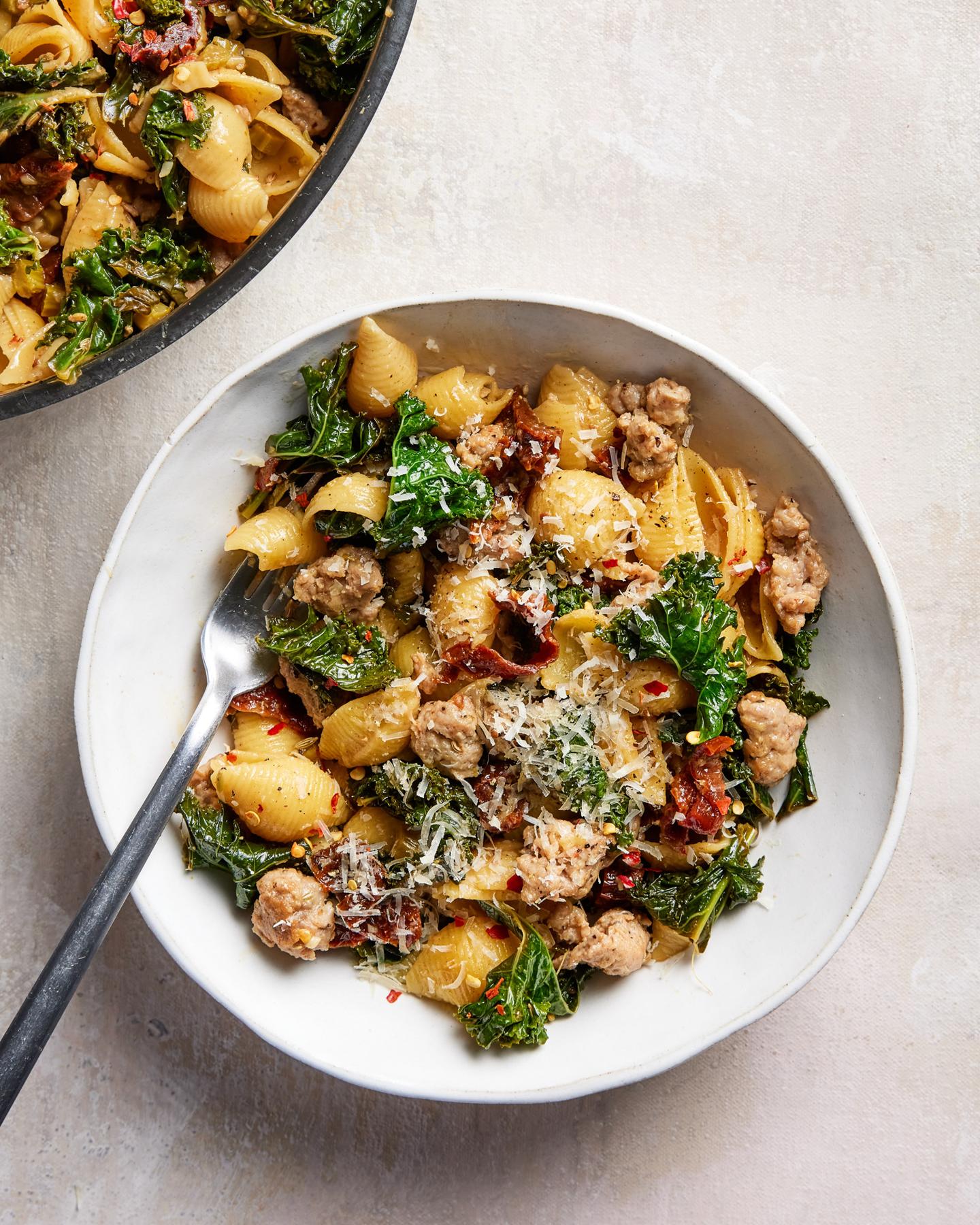 Sausage, Chilli and Kale Pasta