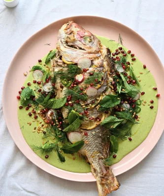 Grilled Snapper with Green Tahini
