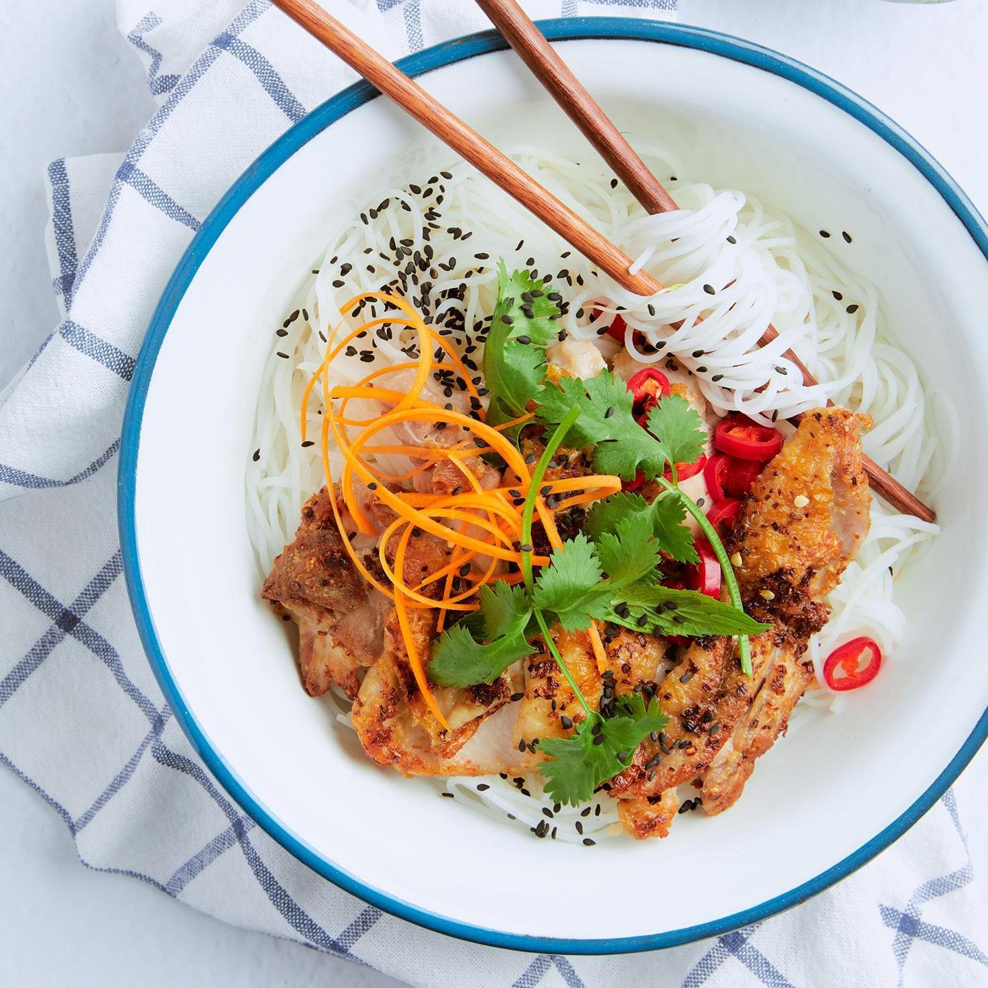 Lemongrass Chicken Rice Noodle Salad