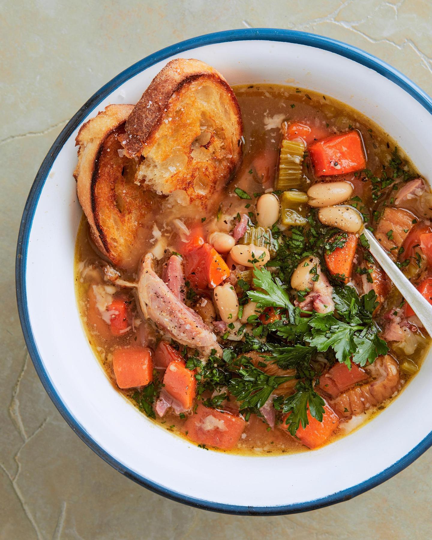 Pork Hock Soup with Sourdough Toast