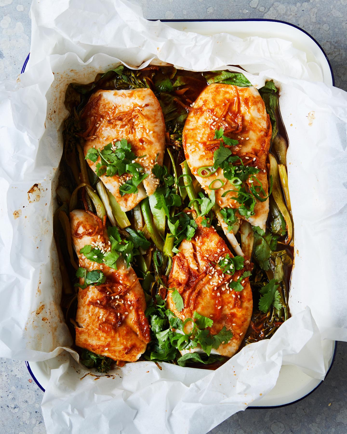 Baked Fish with Ginger and Soy